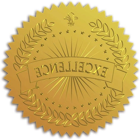 Certificato di Qualificazione Etichette Sticker - Etichette di Certificazione per l'Ufficio Notaio - Medaglia Decorativa - Etichette per Bollini di Conferimento - 100 Unità