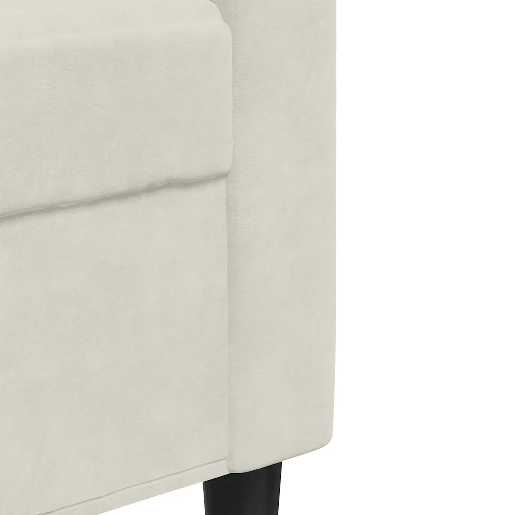 Divano a 3 Posti Crema 210 cm in Velluto