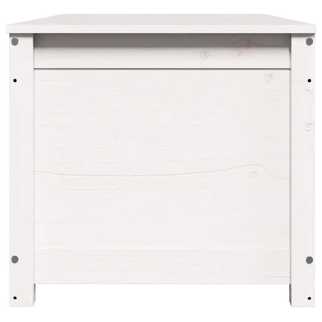 Contenitore Portaoggetti Bianco 110x50x45,5cm Massello di Pino