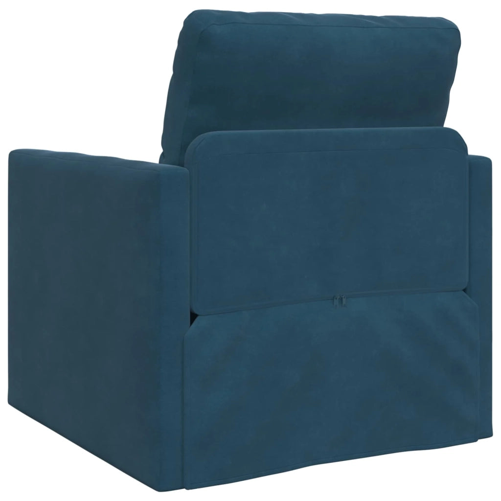 Divano letto | Sof¨¤ letto | Letto singolo Blu 74 x 77 x 81 cm Velluto