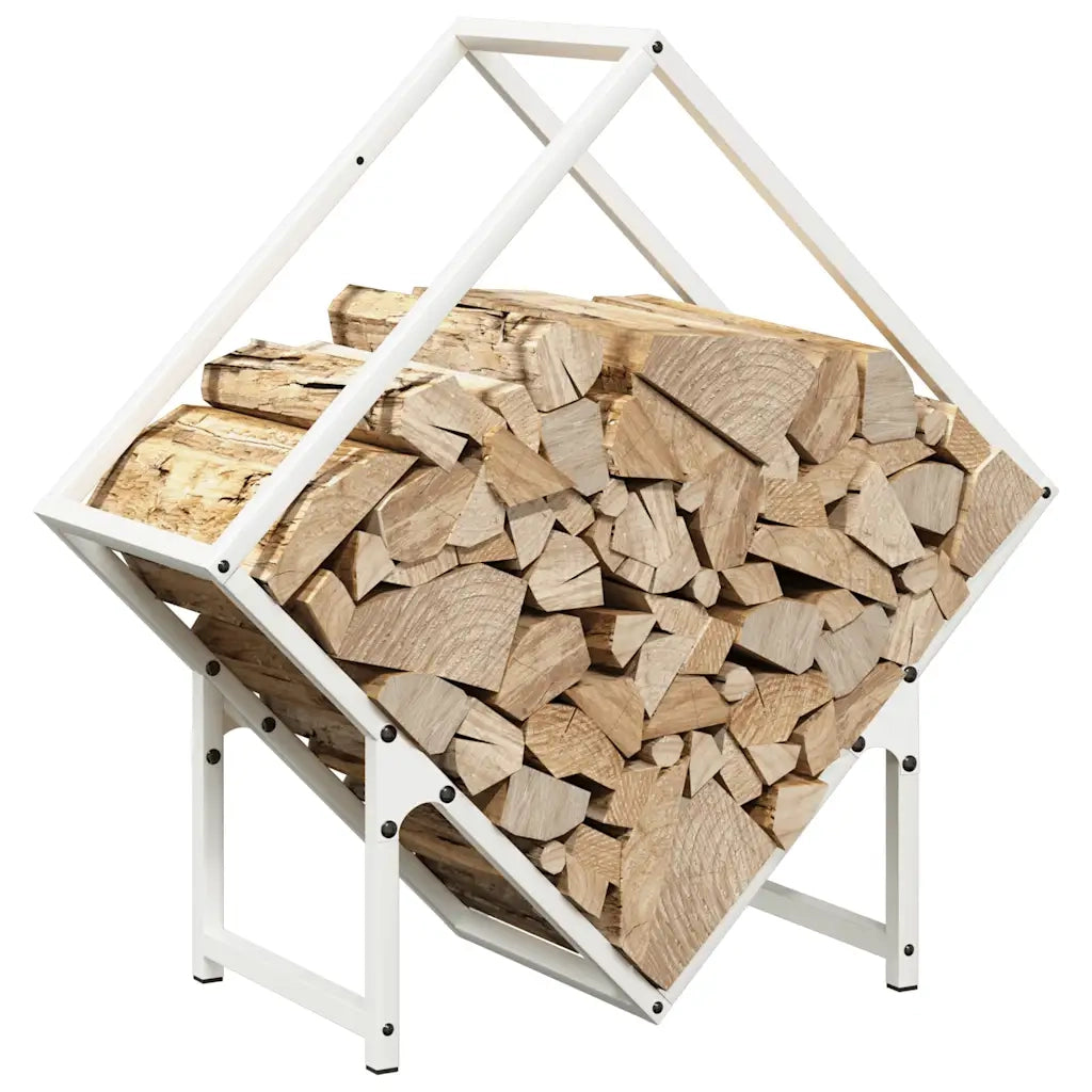 Rastrelliera per Legna da Ardere Bianca 60x25x60 cm 864280