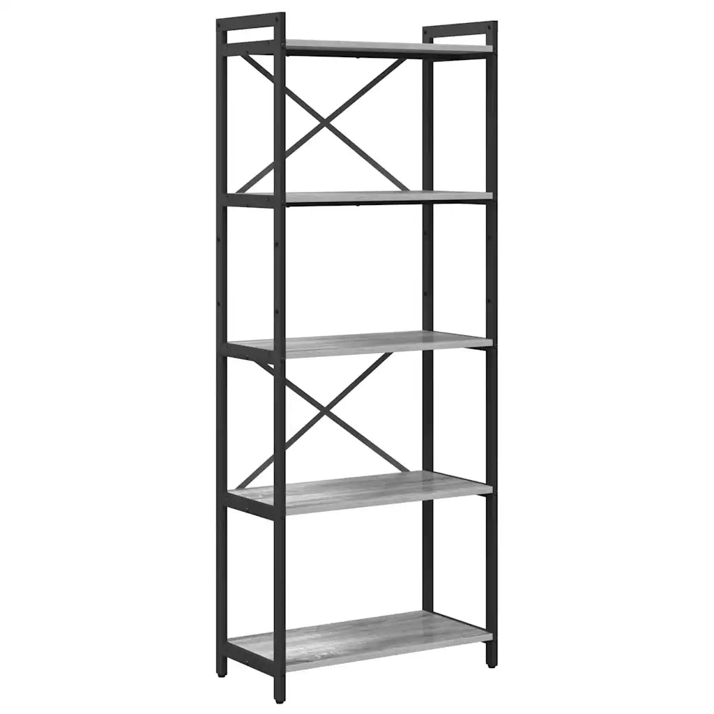 vidaXL Libreria Grigio sonoma 60 x 30 x 153 cm Legno multistrato