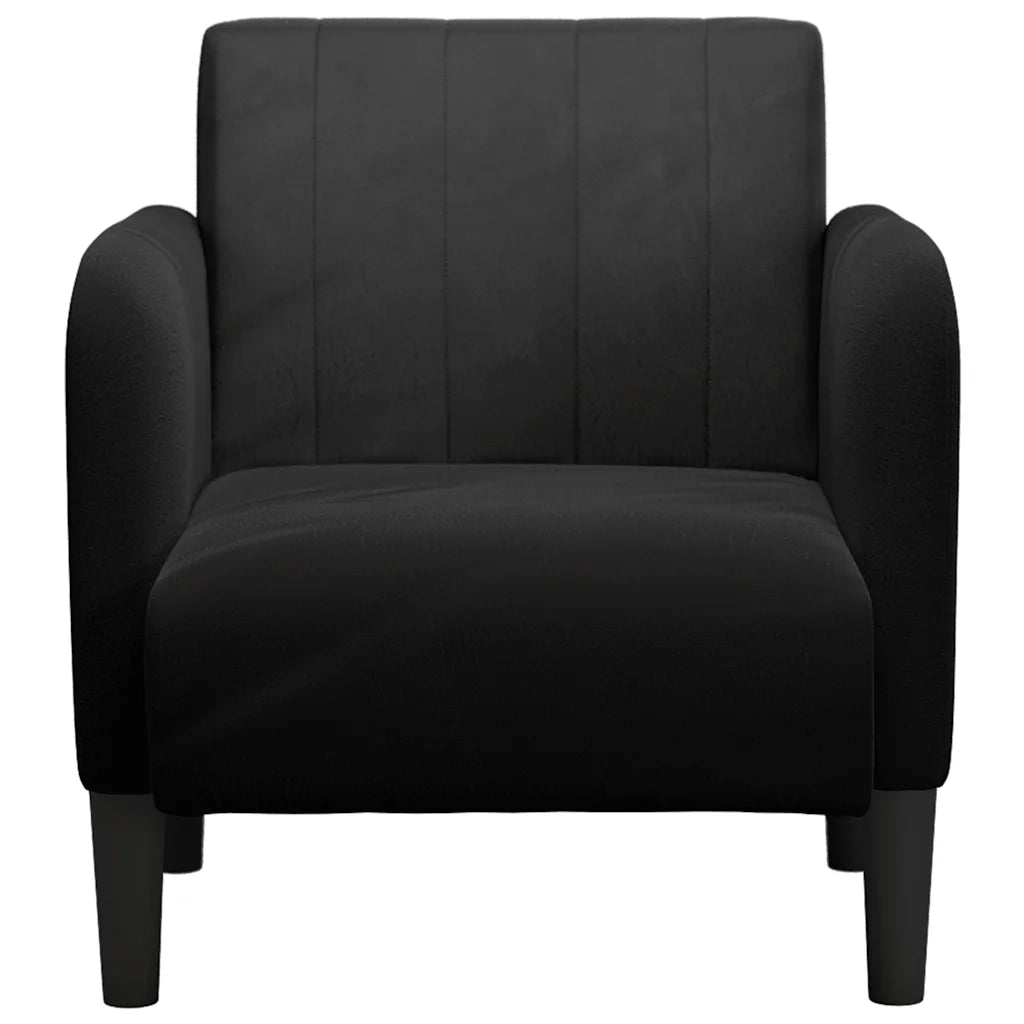 Divano Sedia con Braccioli Nero 54 cm in Velluto