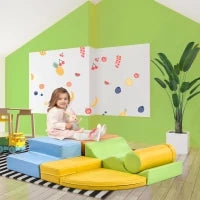 Set di 6 grandi blocchi per giocare e arrampicarsi, giocattolo educativo per bambini con scala e scivolo, Multicolore