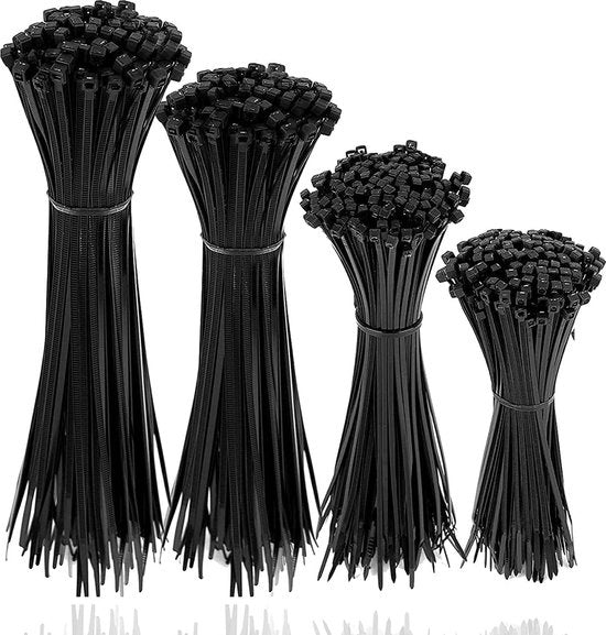 Cavi elettrici neri set da 500 unità - corti e lunghi resistenti alle scalfitture e ai raggi UV - diverse lunghezze - per decorazioni e uso domestico