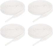 2 Paia di Cavi Lisci, 6/5 pollici x 63 pollici, Poliestere, Cavi Lisci Elastici per Sneaker, Scarpe da Pattinaggio, Stivali, Bianchi