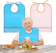Slabbetji 2 in 1 per adulti, slabbetji per adulti, slabbetji riutilizzabili per anziani, lavabili, regolabili, impermeabili slabbetji per anziani e adulti