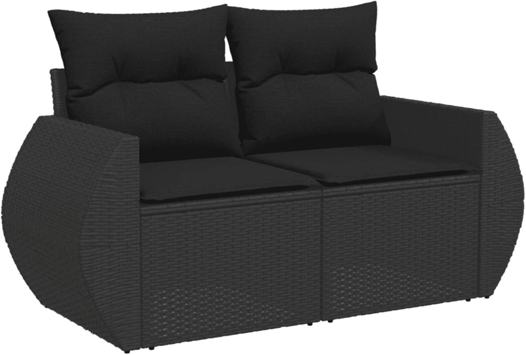 3264141 - Set da pranzo da giardino in rattan sintetico nero, set tavolo e sedie da giardino, tavolo da terrazza e sedie, set da giardino, mobili da giardino