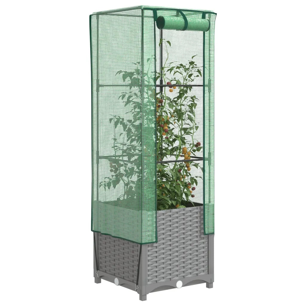 vidaXL Letto Rialzato con Copertura Serra Effetto Rattan 40x40x139 cm