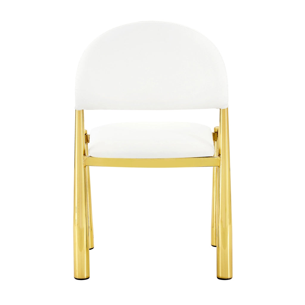 SEDIA da pranzo imbottita 80 cm in PU bianco, Set da 2 pezzi