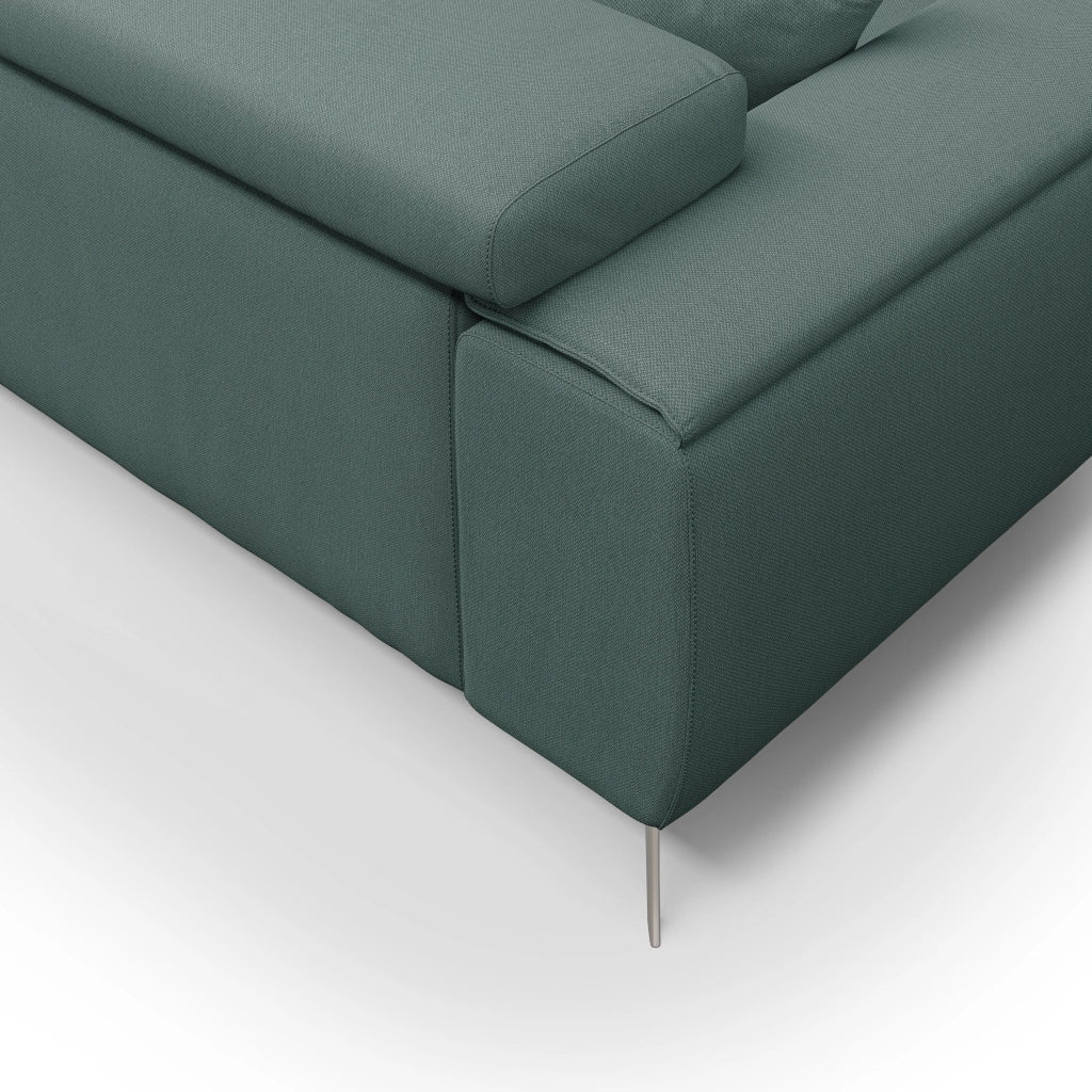 Fusion Divano con sedute allungabili in tessuto smacchiabile T05 215 cm verde