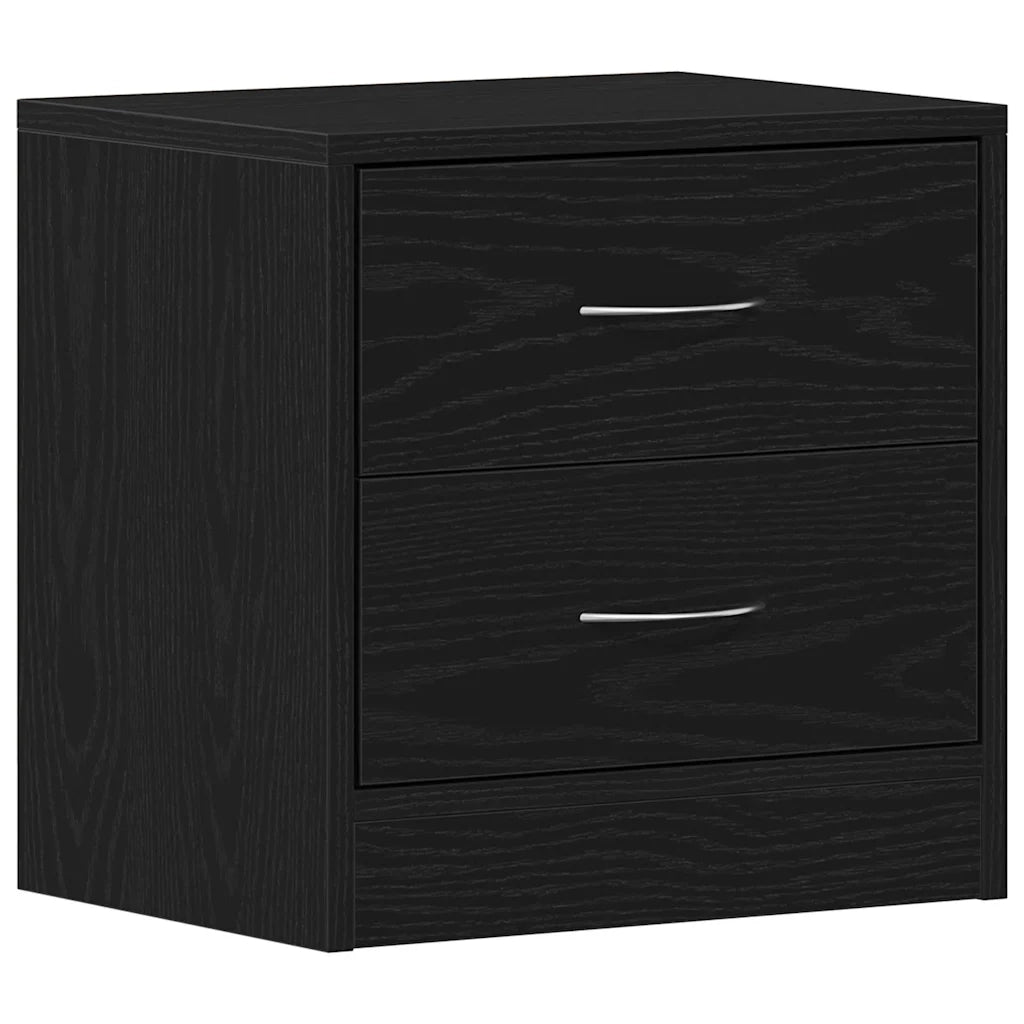 Comodini 2pz Rovere Nero 40x30x40 cm in Legno Multistrato 862005