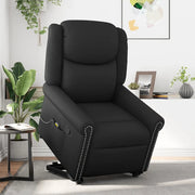 Poltrona Alzapersona Reclinabile Massaggio Nera Similpelle 3303420