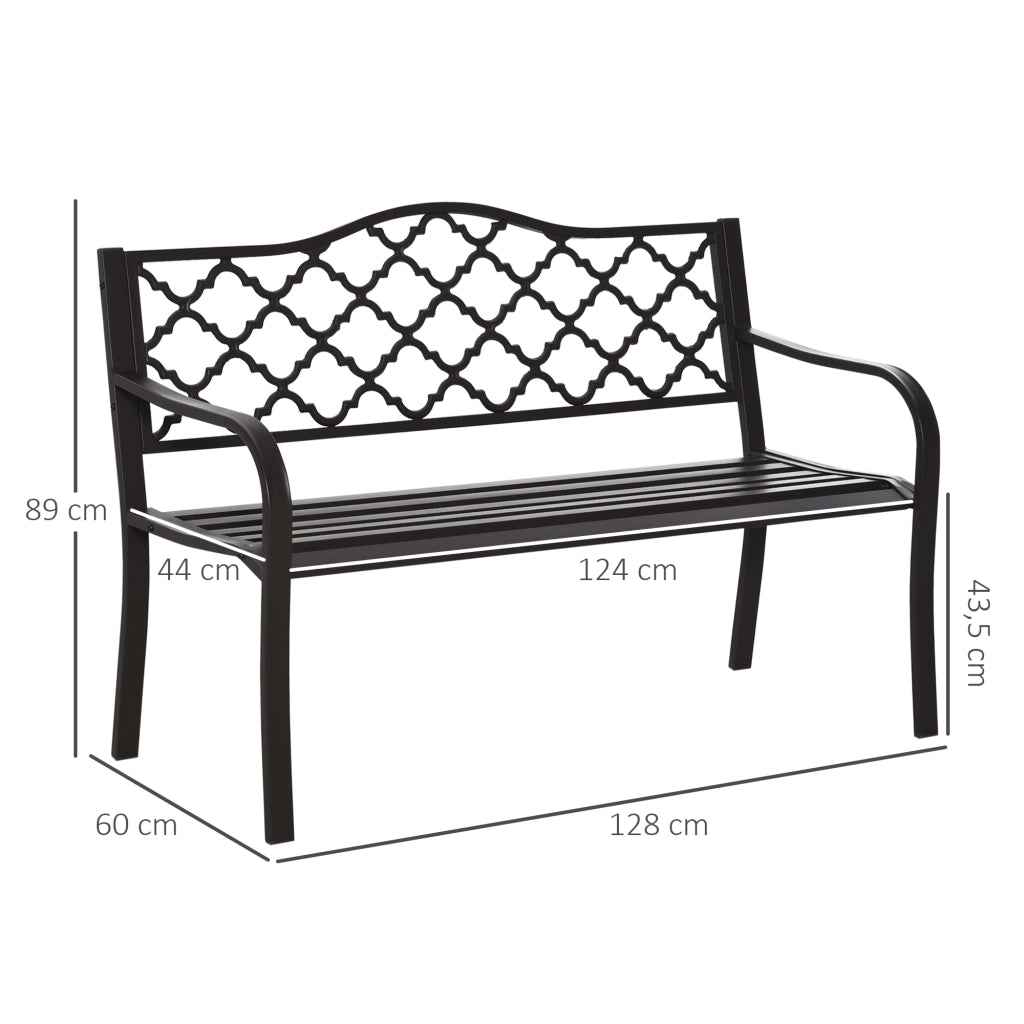 Panchina da Giardino 3 Posti ¨C Zephmum ¨C Grigio Antracite 128x60x89 cm