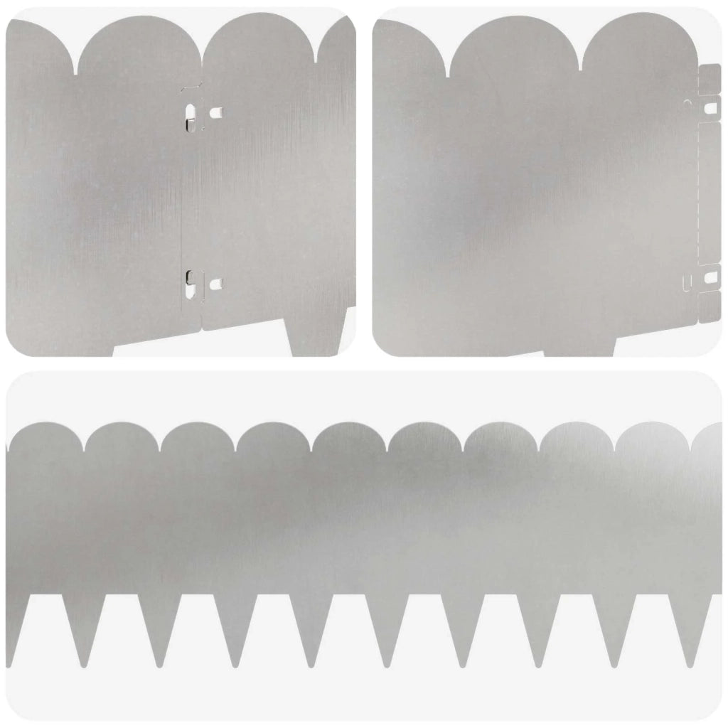 Bordura per Prato 20 pcs 103 x 25 cm Acciaio Argento 8008706