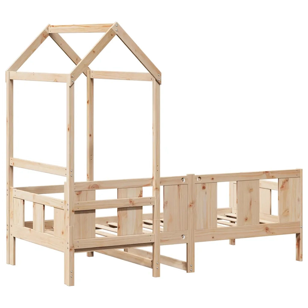 Letto singolo | Letto per adulti | Dormeuse con Tetto 80x200 cm in Legno Massello di Pino