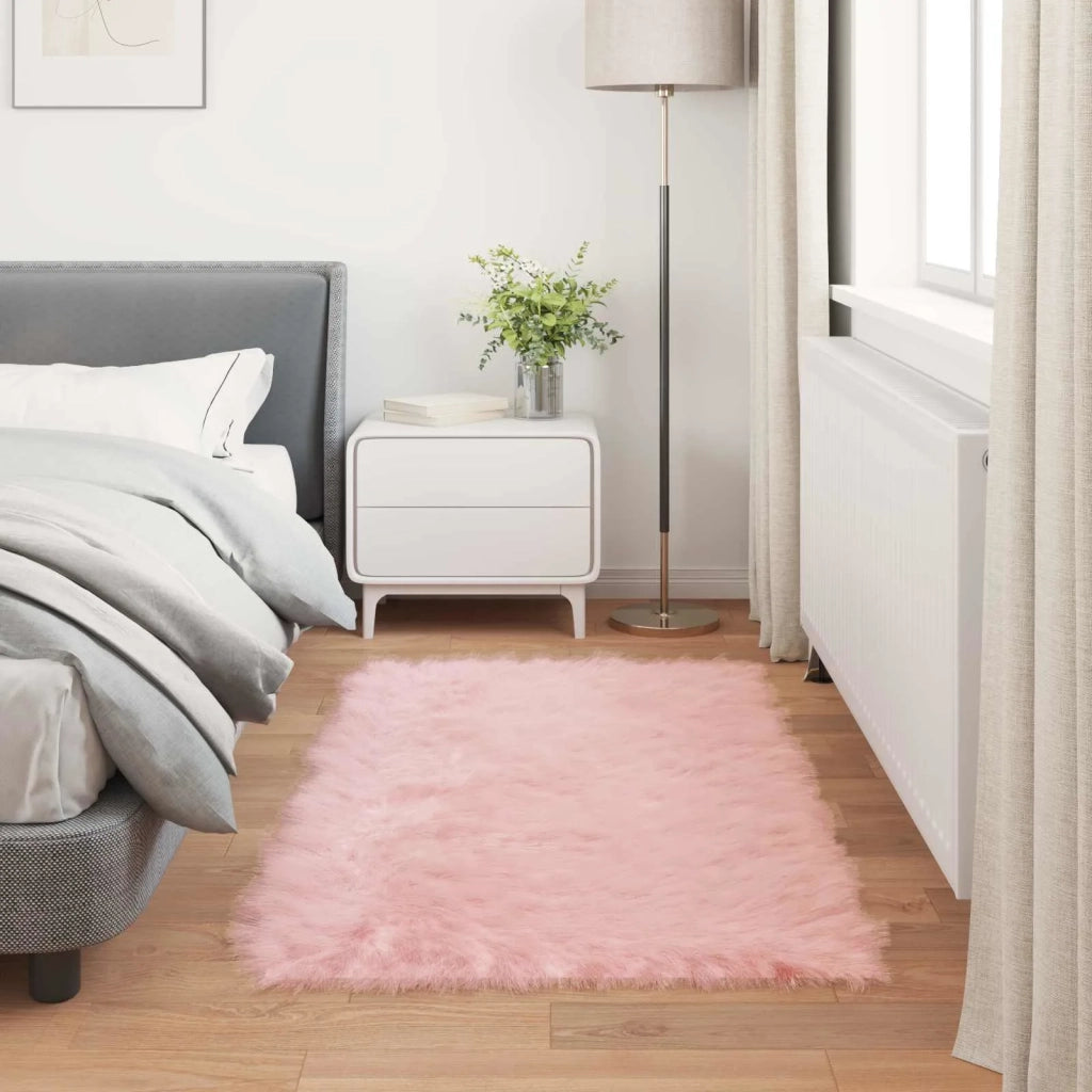 Tappeto in finta TAFALLA Rosa 80 x 150 cm Poliestere
