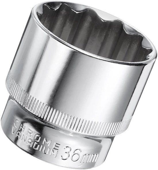 Chiave a stella profonda 36mm - Acciaio cromovalvanizzato - Apertura a 12 punte - Verchiodato - Resistenze elevate - Duraturo e resistente allo sfregamento