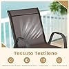 Set di 2/4 Sedie da Giardino, Poltrone in Tessuto Textilene per Esterno, Sedie Impilabili con Gambe in Metallo, Portata 150 kg, 56 x 70 x 84 cm (Marrone,2)