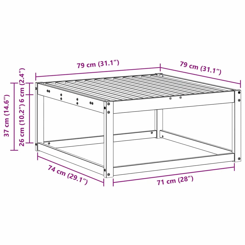 Sedia da giardino-Poggiapiedi da Esterno Naturale 79 x 79 x 37 cm 151277