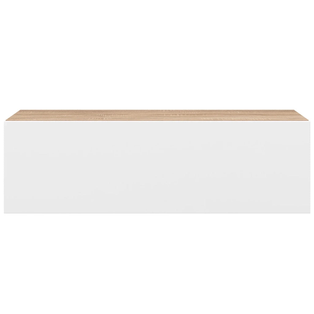 IDMarket - Set di 2 scaffali a parete ELYOS a 1 anta in legno e bianco