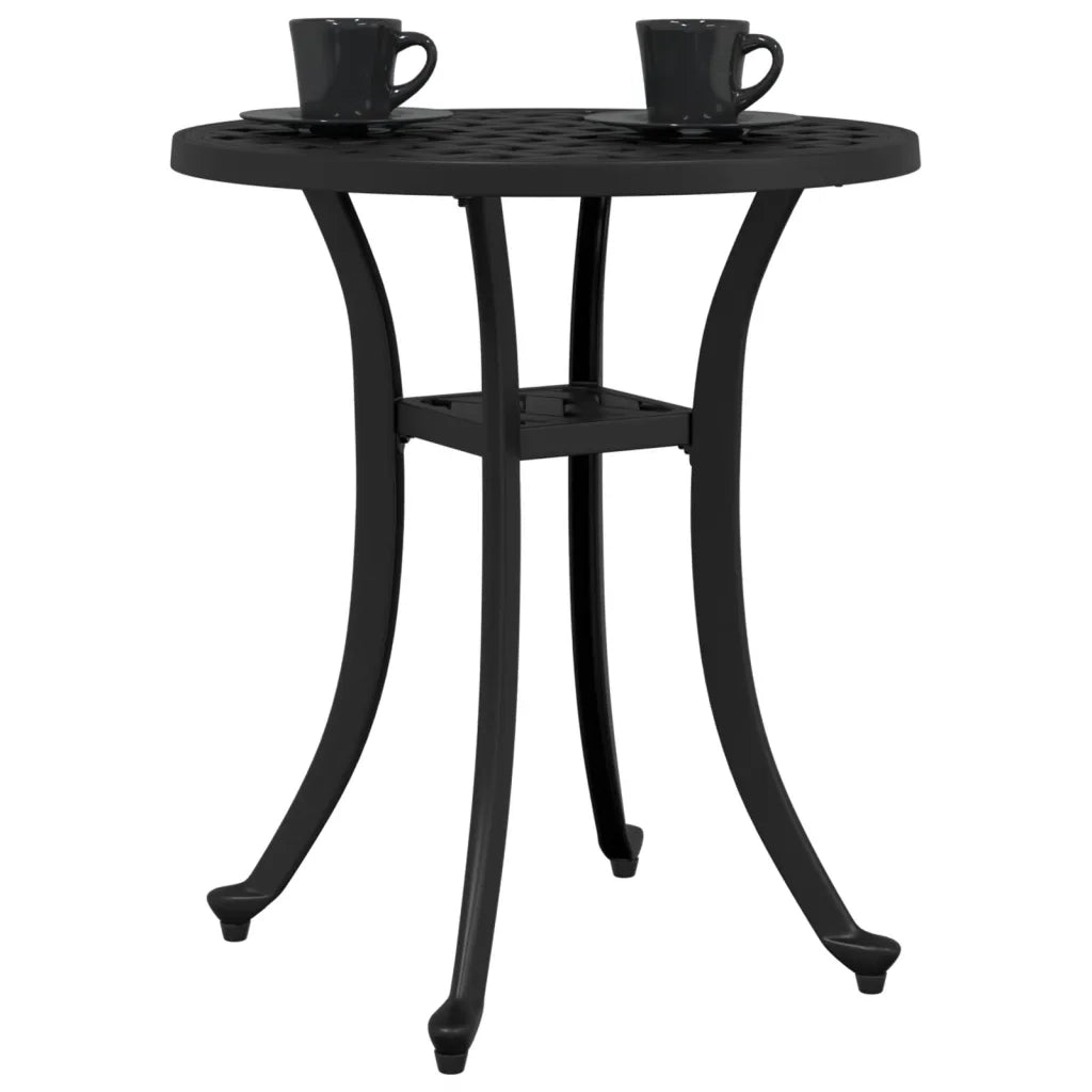 Tavolo da Giardino Nero Ã˜48x53 cm in Alluminio Pressofuso