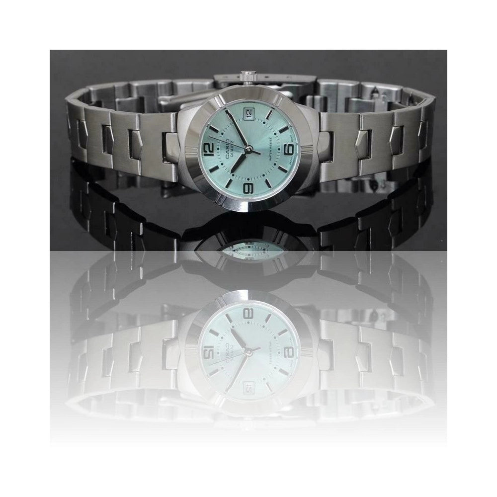 Trade Shop - Orologio Da Polso Casio Ltp-1241d-3adf Analogico Donna Acciaio Quad Verde -