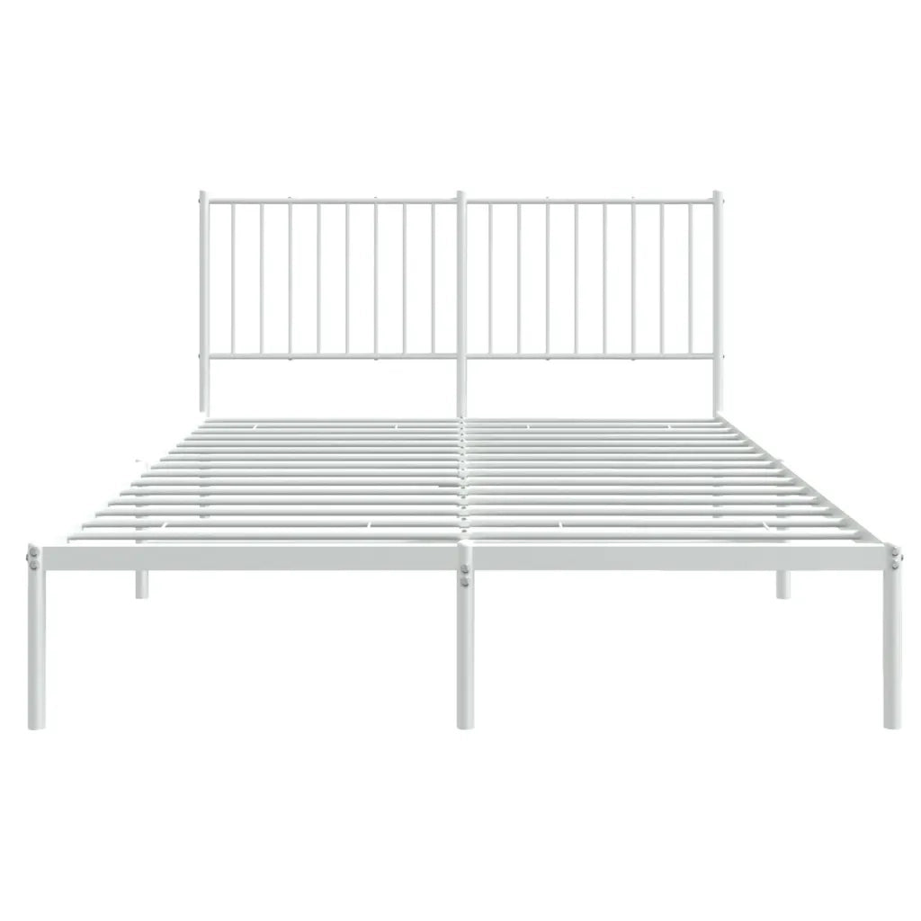 Giroletto con Testiera Metallo Bianco 140x190 cm 350931