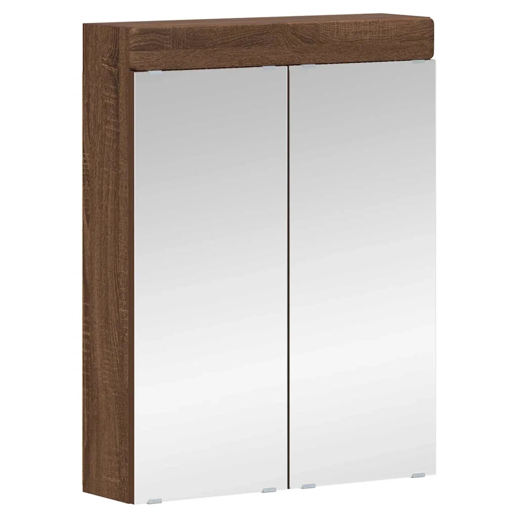 Mobiletto per specchio da bagno con porta TULUM Rovere Marrone