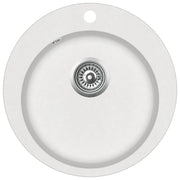 Lavello da cucina in granito diametro 50,5 cm rotondo bianco 02_0002350
