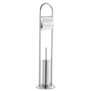 Piantana Porta Rotolo e Porta Scopino h 83 cm in acciaio cromato Moderna