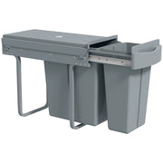 Cestino Sottolavello con 2 Contenitori Estraibili ¨C zephmum ¨C Grigio 20L+10L