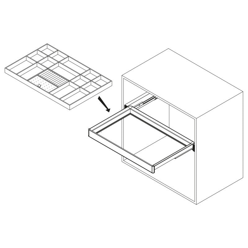 Telaio con guide a estrazione totale e chiusura morbida per accessori per armadi Quartz, 912-938mm, Alluminio e plastica