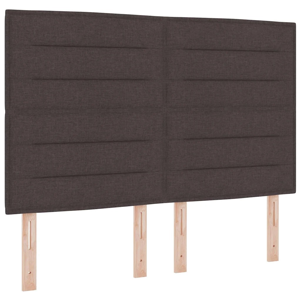 Letto a Sorgente LED Marrone Scuro 140 x 200 cm Tessuto 3343444
