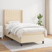 Giroletto a Molle con Materasso Crema 90x190 cm in Tessuto