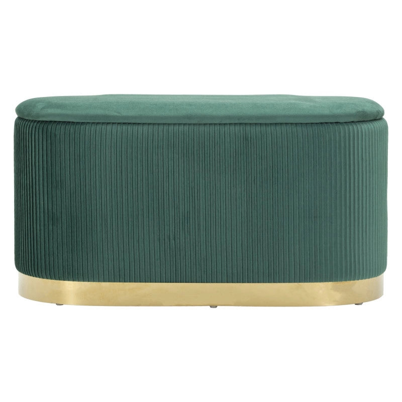 Panca Con Contenitore E Sgabelli Shopy Verde Set 3 Pz cm 80x37x42-29x35
