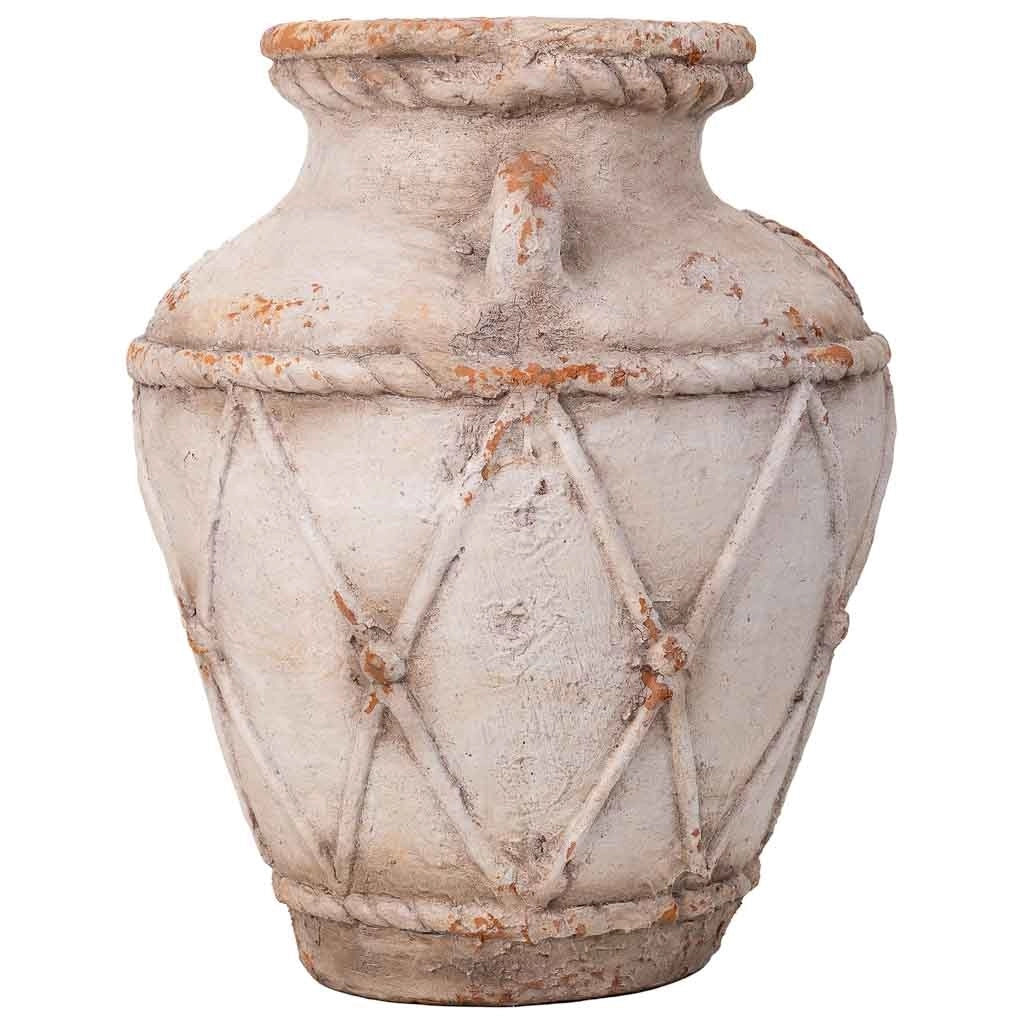 Vaso decorativo color pietra, 35x35x44h cm