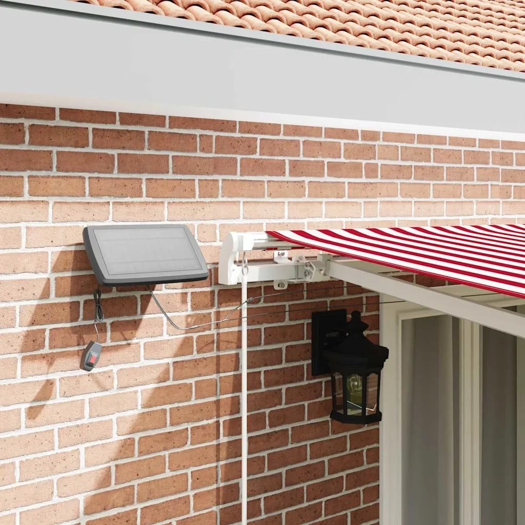 Tenda Retrattile Rosso e Bianco 500 × 350 cm Tessuto e acciaio 3331494