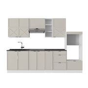Cucina componibile Fame-Line GrigioBeige/Bianco 280 cm, PL Antracite Vicco