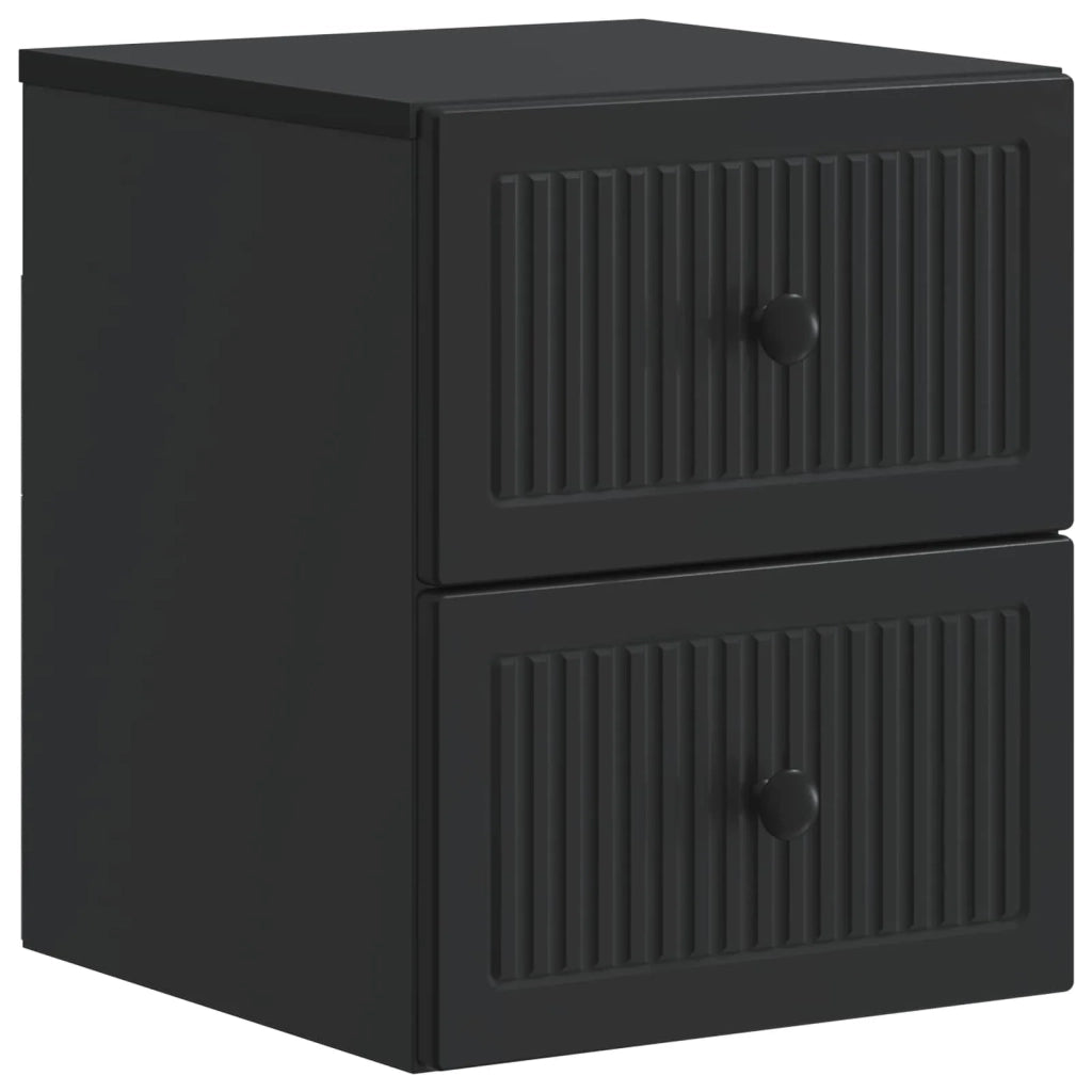 Mobiletto da notte a muro con cassetto Nero 33 x 34,5 x 40 cm 897957