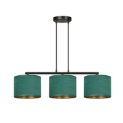 Lampadario Emibig Hilde 3xE27 verde oro nero tessuto