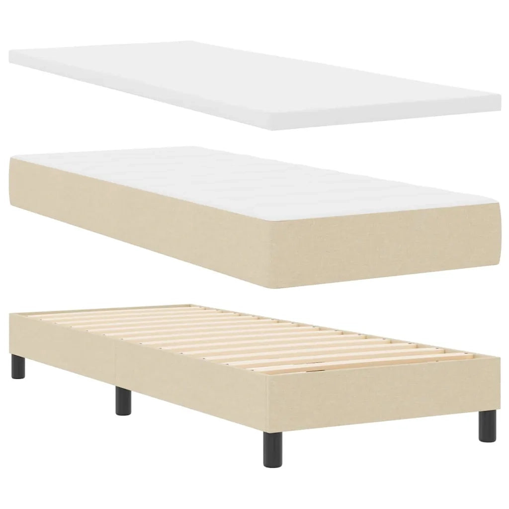 Letto a molle con materasso con led Crema 80 x 200 cm Tessuto