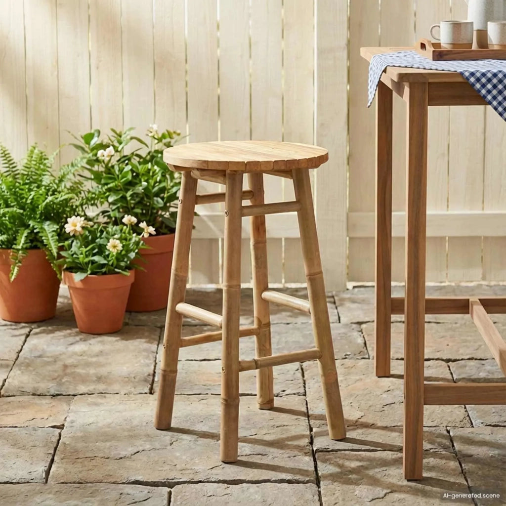 Panca da Giardino Naturale Ø 38 x 68 cm Bambù