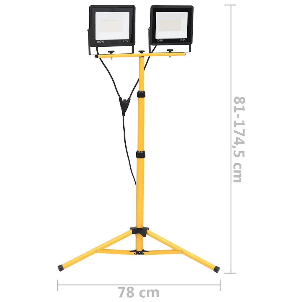 Faretto a LED con Treppiede 2x100 W Bianco Caldo CFW8658371