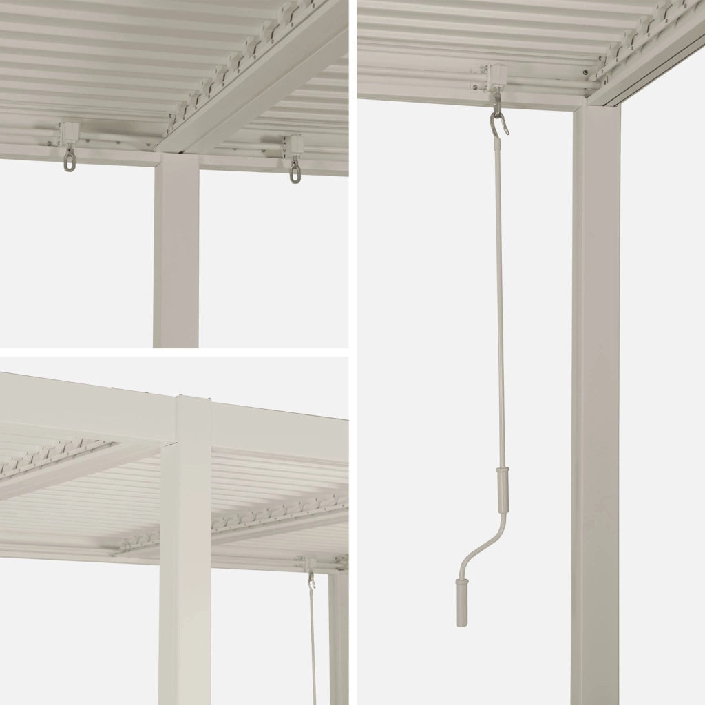 Pergola bioclimatica 3x6m in alluminio e acciaio, lamelle orientabili,