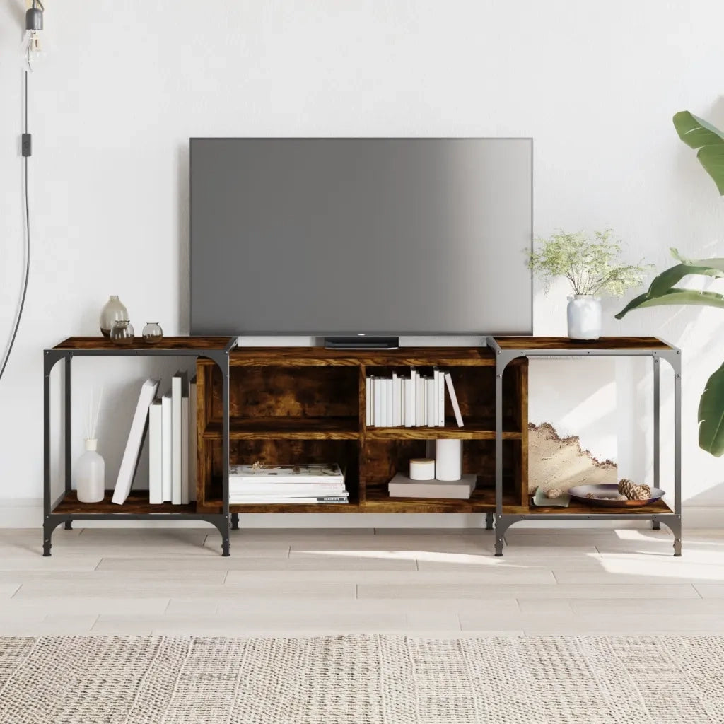 Mobile Porta TV-Mobile per TV-Credenza TV Rovere Fumo 153x37x50 cm in Legno Multistrato