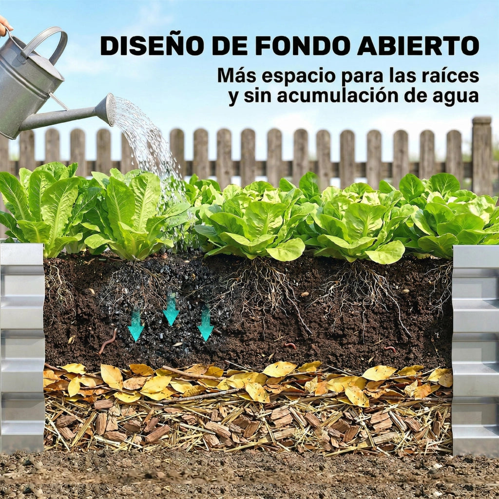 Fioriera Rialzata Giardino ¨C zephmum ¨C 120x60x30.5 cm Acciaio Galvanizzato Grigio