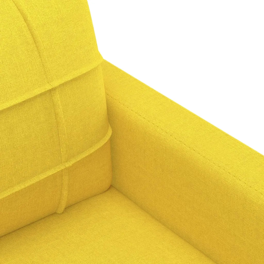 Set di Divani 3 pz con Cuscini Giallo Chiaro in Tessuto 3201263