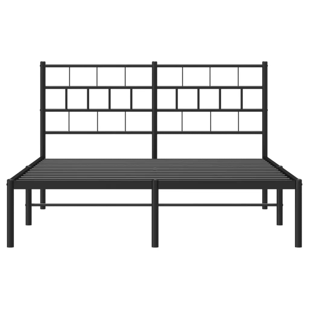 Giroletto con Testiera-Struttura Letto con testiera in Metallo Nero 140x190 cm 796910
