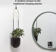 Vaso per piante - Cassetto per piante Sospeso Nero Umbra Bolo - Vaso per piante Moderno con Sistema di Sospensione